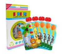 Nom Nom Kids Lot de 4 ANIMAL Gourdes Réutilisables pour compotes et purées 140ml, Sans BPA, Compatibles Congélateur et Lave Vaisselle