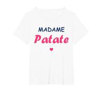 Nom Patate Amour surnom Madame Patate T-Shirt, Femme Grandes Tailles, Blanc, 2X