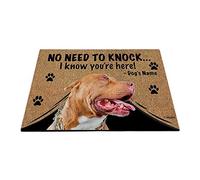 Nom Personnalisé du Chien, Mon Chien d'amour, Pas Besoin De Frapper, Je Sais Que Vous Êtes Là Paillasson De Bienvenue Paillasson D'Entree Absorbant Tapis De Bain pour Bain Intérieur Salon 40X60Cm
