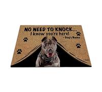 Nom Personnalisé du Chien, Mon Chien d'amour, Pas Besoin De Frapper, Je Sais Que Vous Êtes Là Paillasson De Bienvenue Doux Paillasson D'Entree Antidérapant Tapis De Bain 40X60Cm