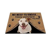 Nom Personnalisé du Chien, Mon Chien d'amour, Pas Besoin De Frapper, Je Sais Que Vous Êtes Là Paillasson D'Entree Doux Tapis De Bain Anti-Poussière Tapis De Porte 40X60Cm