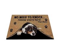 Nom Personnalisé du Chien, My Love Dog Aussie Shepherd, Pas Besoin De Frapper, Je Sais Que Vous Êtes Là Paillasson De Bienvenue Anti-Poussière Paillasson D'Entree Antidérapant Tapis De Bain 40X60Cm