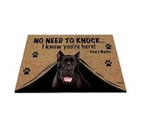 Nom Personnalisé du Chien, My Love Dog Cane Corso, Pas Besoin De Frapper, Je Sais Que Vous Êtes Là Tapis De Bain Doux Tapis De Porte Absorbant Paillasson De Bienvenue 40X60Cm