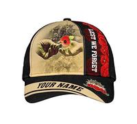 Nom Personnalisé du Soldat du Souvenir De La Journée De L'Anzac Unisexe Casquette Trucker Décontracté Hip-Hop Cap Anti-Soleil Trucker Caps pour Sport Golf Randonnée