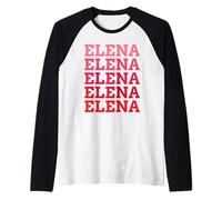 Nom personnalisé Elena I Love Elena Vintage Manche Raglan