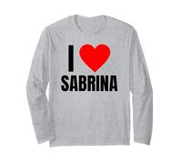 Nom personnalisé I Love Sabrina pour Femme en Forme de cœur Manche Longue