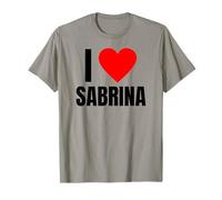 Nom personnalisé I Love Sabrina pour Femme en Forme de cœur T-Shirt