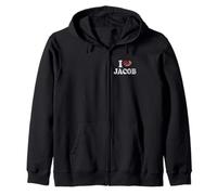 Nom personnalisé Jacob I love Jacob vintage Sweat à Capuche