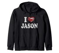 Nom personnalisé Jason I Love Jason Vintage Sweat à Capuche