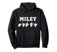 Nom personnalisé Langue des Signes Miley ASL Teacher Deaf Sweat à Capuche