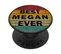 Nom personnalisé Megan I Love Megan Style rétro Vintage PopSockets PopGrip Adhésif