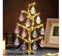 Nom personnalisé Metal Christmas Snowman Arbre léger et personnalité Famille LED Snowman Arbre Tablet Top Top de Noël Lampe de Noël Decoration Cadeaux pour Faamily Nana Mom Grand-mère