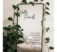 Nom Personnalisé Panneau D'Entrée De Mariage Autocollant Miroir De Bienvenue - Autocollant En Vinyle Pour Réception De Mariage,Décoration D'Intérieur,Personnalisé,52 × 37 Cm