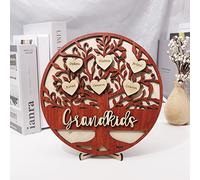 Nom personnalisé personnalisé Arbre généalogique en Bois décor Bureau Signe en Bois décoration Signe Cadeau pour Maman noël fête des mères avec Noms sur Forme de Coeur