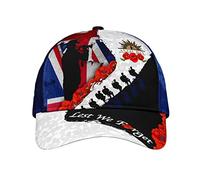 Nom Personnalisé pour La Journée De L'Anzac, N'Oublions Pas Le Drapeau Australien Unisexe Casquettes De Baseball Anti UV Snapback Cap Anti-Soleil Casquette De Baseball pour Running Extérieur Tout