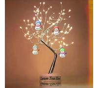 Nom personnalisé Snowman Family LED Firefly Tree Lampe de Noël Films d'arbre de Noël Batteau/USB Faire du Bouleau à opération | Arbre éclairé pour la fête de Noël décor de Noël