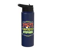 Nom Stephen de Noël préféré du Père Noël personnalisé Stainless Steel Insulated Water Bottle