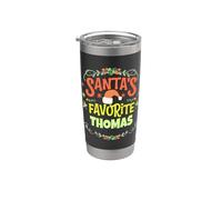 Nom Thomas préféré du Père Noël personnalisé Gobelet isotherme en acier inoxydable double paroi