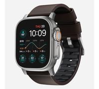 Nomad Active Band Pro Bande Marron, Argent Cuir, Acier inoxydable
