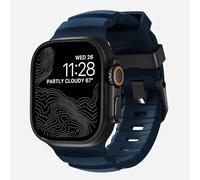 NOMAD Bracelet Sport Rocky Point Atlantic Blue pour Apple Watch - Bracelet Apple Watch 45/49 Mm avec Accastillage en Titane Noir, Robuste Et Aventurier pour Hommes Et Femmes