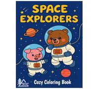 Nomad Buds: Space Explorers Coloring Book for Adults and Kids Featuring Bramble the Bear, Pip the Pig, and Playful Cosmic Friends in Joyful Moments ... for Relaxation (Cute & Easy Coloring)