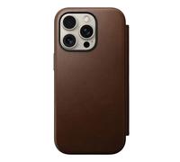 Nomad Goods Étui MagSafe Folio Modern pour iPhone 16 Pro – Cuir, porte‑cartes – Marron Brun G