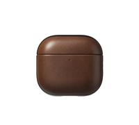 Nomad Coque pour AirPods 4 Modern Leather, antichoc, cuir, compatible MagSafe et Qi, marron foncé