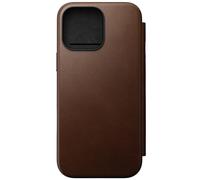 NOMAD Coque Portefeuille Moderne en Cuir iPhone 16 Pro - Marron