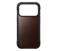 Nomad Goods Coque iPhone 17 Pro MagSafe Cuir Horween Rigide Antichocs Marron foncé
