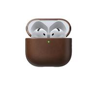 Nomad Étui en cuir marron Nomad pour Airpods 4, compatible avec les nouveaux AirPods 5, Qi et MagSafe, étui en cuir pour AirPods 4 et 5