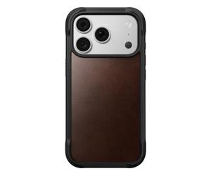 NOMAD Étui en cuir robuste | Marron rustique | Horween | Compatible avec le chargement MagSafe