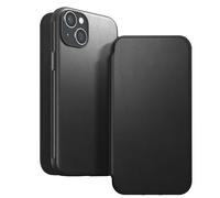 Etui Folio pour iPhone 15 Plus Magsafe avec Porte-cartes en Cuir Moderne Noir
