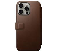 Nomad, étui folio pour iPhone 15 Pro Max Magsafe avec porte-carte en cuir moderne, marron