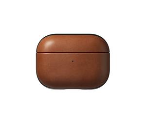 Nomad Étui Moderne en Cuir pour Airpods Pro | Étui de Protection Robuste en Polycarbonate et Cuir véritable | Bumper TPE caoutchouté | Airpods Pro 2 | Beige Anglais