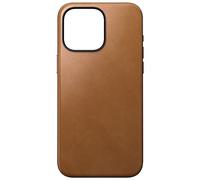NOMAD Étui moderne en cuir | pour iPhone 15 Pro Max | Étui de protection en cuir véritable polycarbonate | Compatible MagSafe | Brun clair anglais, NM01620785