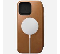 NOMAD - Étui portefeuille en cuir moderne - iPhone 16 Pro | Cuir anglais Tan-C