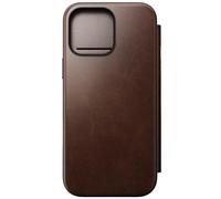 NOMAD - Étui portefeuille en cuir moderne - iPhone 16 Pro Max | Marron rustique | Horween