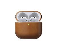 Nomad Étui en cuir Nomad Tan-C anglais pour AirPods 4 – Compatible Qi et MagSafe
