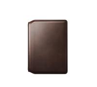 NOMAD Leather Passport Wallet | Portefeuille de voyage en cuir véritable pour ranger de l'argent, des cartes bancaires et un passeport | Languette d'accès pour cartes de bord | Marron, marron, 144 x