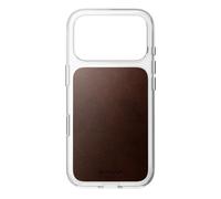 NOMAD MagSafe - Étui en cuir transparent pour iPhone 18 Pro, avec cuir Horween rustique marron - Coque transparente pour iPhone 18 Pro, compatible avec MagSafe - Protection contre les chutes de 2,4 m