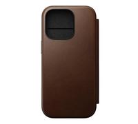 Nomad Goods Étui MagSafe Folio Modern pour iPhone 16 Pro – Cuir, porte‑cartes – Marron Brun G