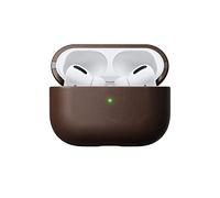 NOMAD Modern Leather Case pour Airpods Pro | Étui de protection robuste en polycarbonate et cuir véritable | Pare-chocs TPE caoutchouté | Airpods Pro 2 | Marron