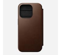 Étui Folio pour iPhone 15 Pro Magsafe avec Porte-cartes en Cuir Moderne Marron