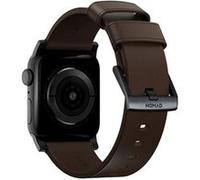 Nomad Modern Strap - Limited Edition - bracelet de montre pour montre intelligente - 150 - 210 mm - brun, black hardware - pour Apple Watch (42 mm, 44 mm)