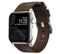 Nomad Nomad Bracelet moderne en cuir Watch Series 1 t/m 11 / SE / Ultra (44/45/46/49 mm) Brown / Silver Marron