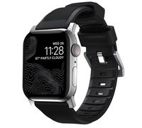 Nomad Nomad Bracelet robuste FKM Watch Series 1 t/m 11 / SE / Ultra (44/45/46/49 mm) Argent / Noir Argent