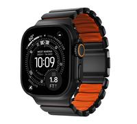 Nomad Bracelet sport renforcé Stratos pour Apple Watch 49 mm Fermoir magnétique Noir/Orange