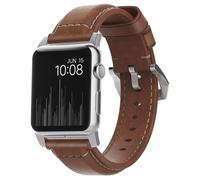 Nomad Nomad Bracelet traditionnel en cuir pour Watch | 44/45/46/49 mm Brown / Silver Marron