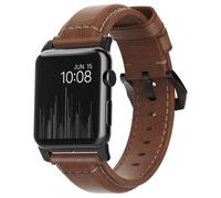 Nomad Nomad Bracelet traditionnel en cuir Watch Series 1 t/m 11 / SE / Ultra (44/45/46/49 mm) Brown / Black Marron