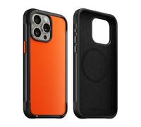 NOMAD Rugged Case | Coque de Protection pour iPhone 15 Pro | en Polycarbonate avec Pare-Chocs en TPU | Dos en Pet Mat | Compatible MagSafe | Ultra Orange